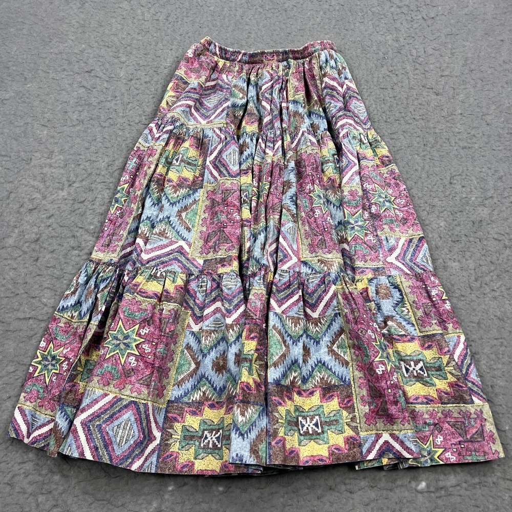 VTG Rockmount Ranch Wear Skirt Womens Small Aztec Multi Western Square Dance USA